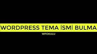 WordPress Tema İsmi Bulmak Kullanılan Temayı Öğrenmek