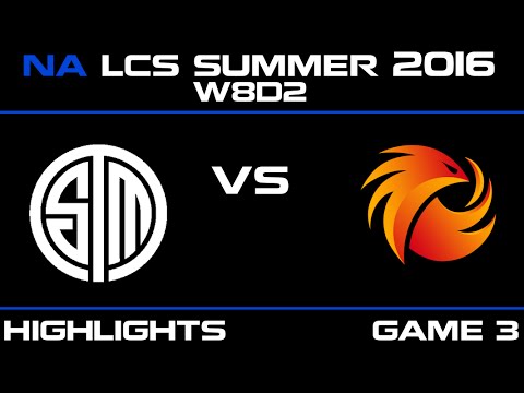 TSM vs P1 Game 3 highlights W8D2 NA LCS 2016 Team Solo Mid vs Phoenix1   P1 vs TSM   LCS LOL