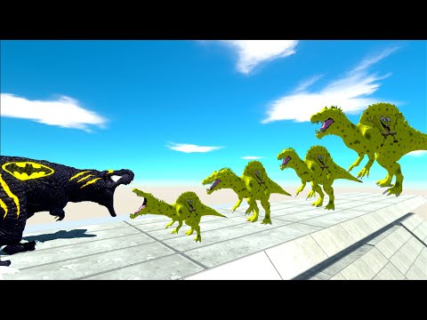 4 SIZE BATTLE of SPONGEBOB SPINOSAURUS - Animal Revolt Battle Simulator