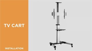 How to Install Height Adjustable Aluminum TV Cart-TTV04H-46TW
