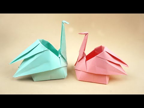 Origami schwan basteln - Schwan falten - Basteln mit papier - DIY Bastelideen