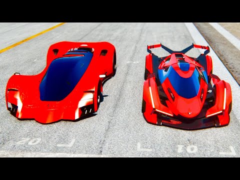 Lamborghini V12 Vision GT vs Ferrari Marte 2050 Concept at Drag Race 20 KM