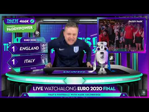 mark goldbridge reacts to england saka missed penalty in euro 2020 final
