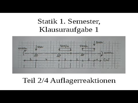 Statikklausuraufgabe Zweifeldträger mit Kragarm und Gelenk 2/4