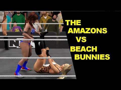 WWE 2K17 The Amazons vs Beach Bunnies - Tag Team
