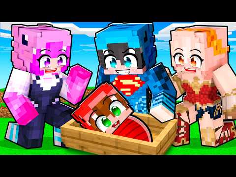 Adopted by a SUPERHERO FAMILY in Minecraft!