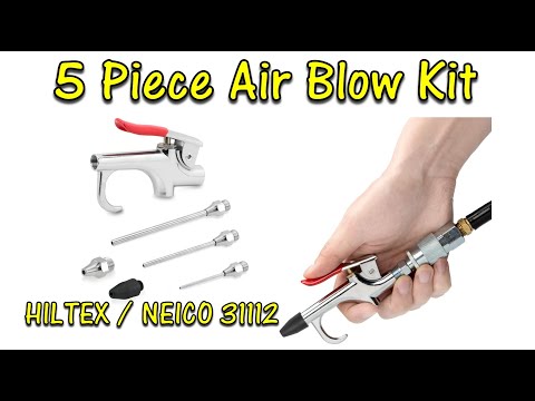 Neiko / Hiltex Air Blow Gun Set w/ 5 Interchangeable Nozzles & Over-Sized Trigger 31112
