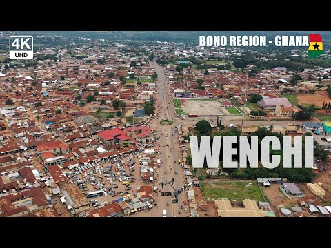 Wenchi Aerial view in the Bono Region of Ghana 4K