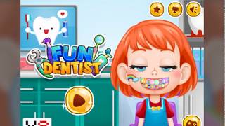 Fun Dentist girl treats teeth