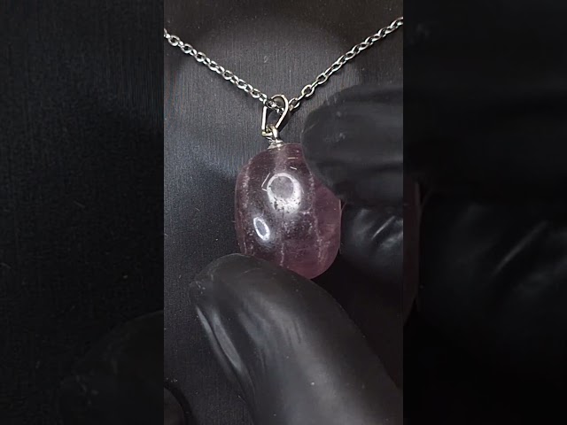 اكسسوار تعليقة حجر فلورايت طبيعي مع السلسال