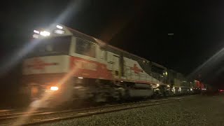 Down 3MP9 SCT intermodal with four diesel locos SCT￼002 CF4430 CSR004 CSR022 at Gheringhap 13/5/2025