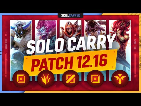 3 BEST SOLO CARRY Champions for EVERY ROLE in PATCH 12.16 - League of Legends