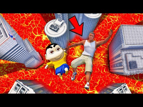 SHINCHAN AND FRANKLIN TRIED THE IMPOSSIBLE LAVA TSUNAMI RESCUE MISSION CHALLENGE GTA 5