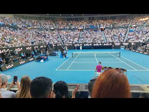 Rafael Nadal - First point - Australian Open Final 2022 - Crowd support - Close view
