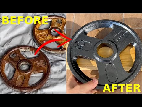 How to restore RUSTY Dumbbells and Weight Plates CHEAP