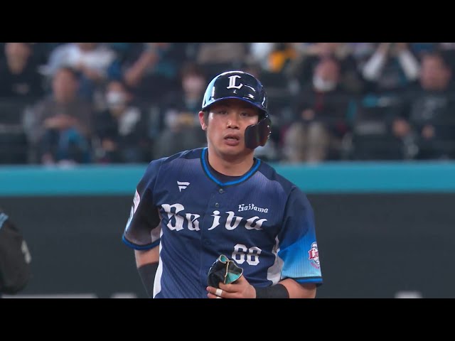 【8回表】ライオンズ・岸潤一郎 本日3打点!! ライトへの2点タイムリー2ベースヒット!!  2024年4月7日 北海道日本ハムファイターズ 対 埼玉西武ライオンズ