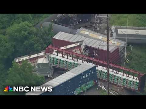 Freight train derailment near Philadelphia sparks hazmat scare