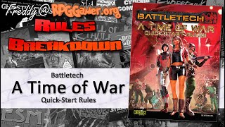 Battletech: A Time of War RPG: Quick-Start Rules (Catalyst, 2010) | Rules Breakdown