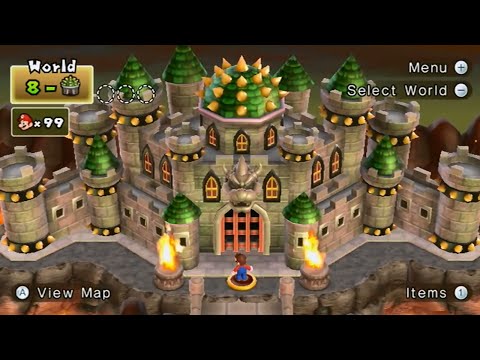 New Super Mario Bros. Wii 100% Walkthrough Finale - 8-Castle Final Boss (Bowser) / Ending & Credits