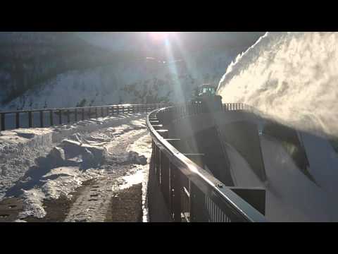 Snowblower on Big Dam #Tractor #Tractor northern norway Sautso Massey Ferguson