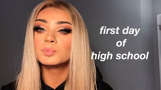 FIRST DAY OF HIGH SCHOOL GRWM & VLOG