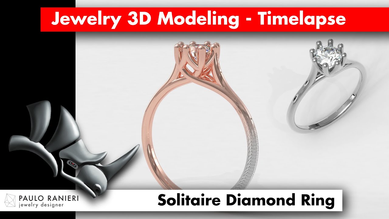 5mm Diamond Engagement Ring 3D Print Model