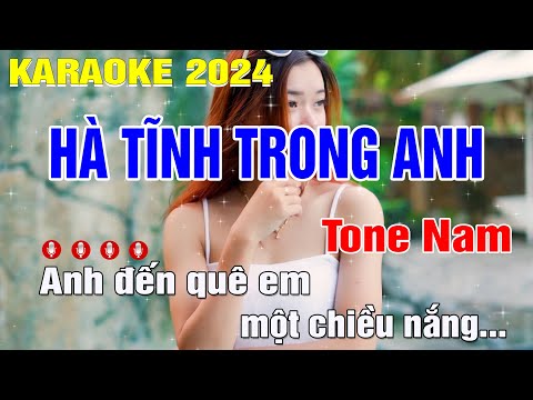 Hà Tĩnh Trong em Karaoke Tone Nam (G#m) Nhạc Sống | Trung Hiếu