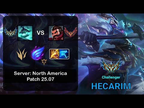 Hecarim Jungle vs Graves - NA Challenger - Patch 25.07