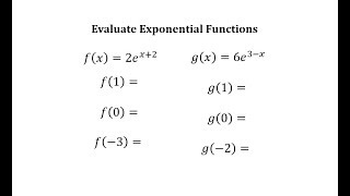 Evaluate Exponential Functions: Base e