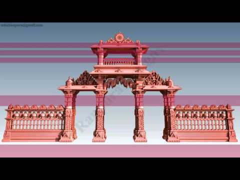 3d architectural hindu Temple Gate