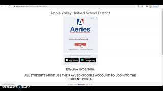 Logging into Aeries
