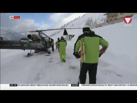 Extreme weather 2019 - Explosives dropped to control snow (Austria) - Sky News - 13th January 2019