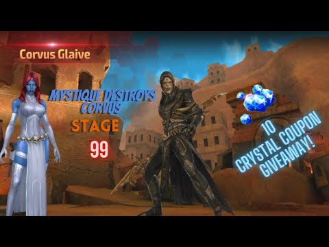 Crystal Giveaway! Mystique clear WBU Corvus stage 99 - Marvel Future Fight