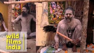 Naga sadhus perform strange naked rituals at Gangasagar Mela