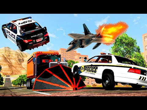 BELAZ MINING DUMP TRUCK VS POLICE POST - bng.drive | BeamNG drive