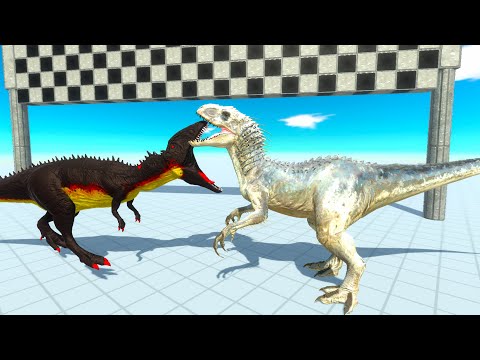 2x INDOMINUS REX DEATH RUN JURASSIC PARK - Animal Revolt Battle Simulator