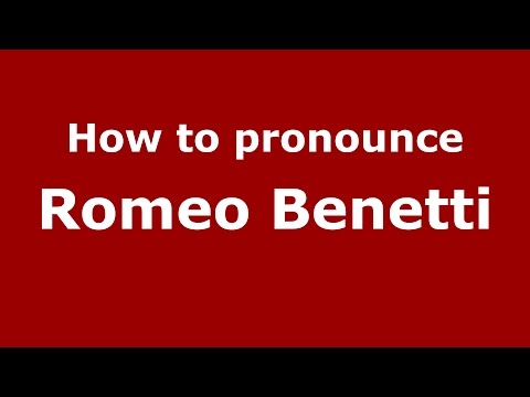 How to pronounce Romeo Benetti (Italian/Italy)  - PronounceNames.com