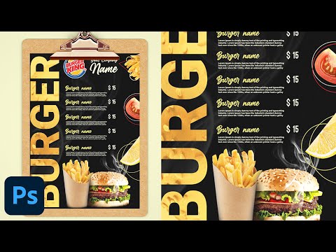 How to Create a Professional Flyer | Poster | brochure in Photoshop CC Restaurant Poster Design