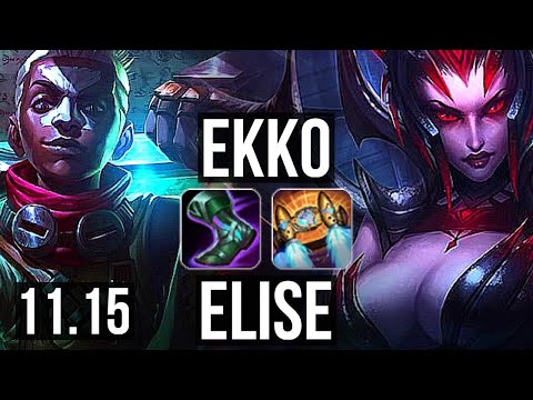 EKKO vs ELISE (JUNGLE) | 5/0/7, 900+ games, 1.0M mastery | KR Master | v11.15
