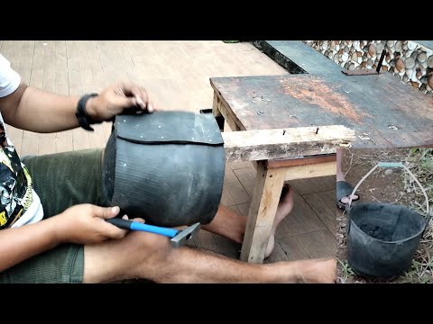 Cara membuat ember dari ban bekas