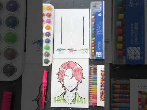 あみだくじで目を描く!!#art #illustration #drawing