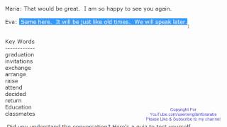 English Conversation with Key words and quiz - Bumping in to past classmates
