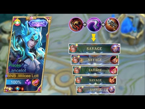 GLOBAL LANCELOT 5X SAVAGE IN ONE GAME USING THIS GOD MODE BUILD AND EMBLEM SET!! 🔥(MUST WATCH)