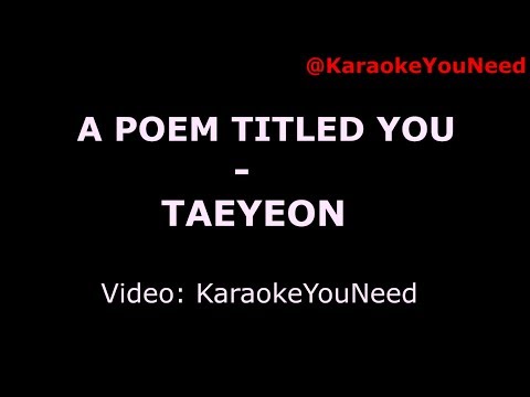 [Karaoke] A Poem Titled You - TAEYEON