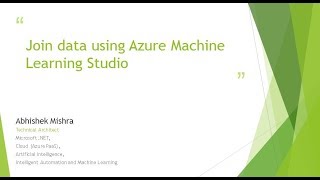 Join Data Using Azure Machine Learning Studio