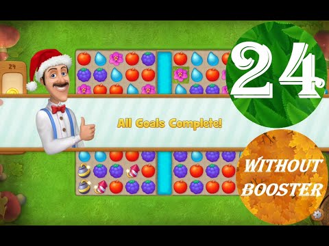 Gardenscapes Level 24 - [27 moves] [2022] [HD] solution of Level 24 Gardenscapes [No Boosters]