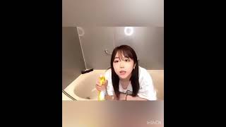 峯岸みなみ  お風呂掃除中に胸チラ(若干浮きブラ気味)