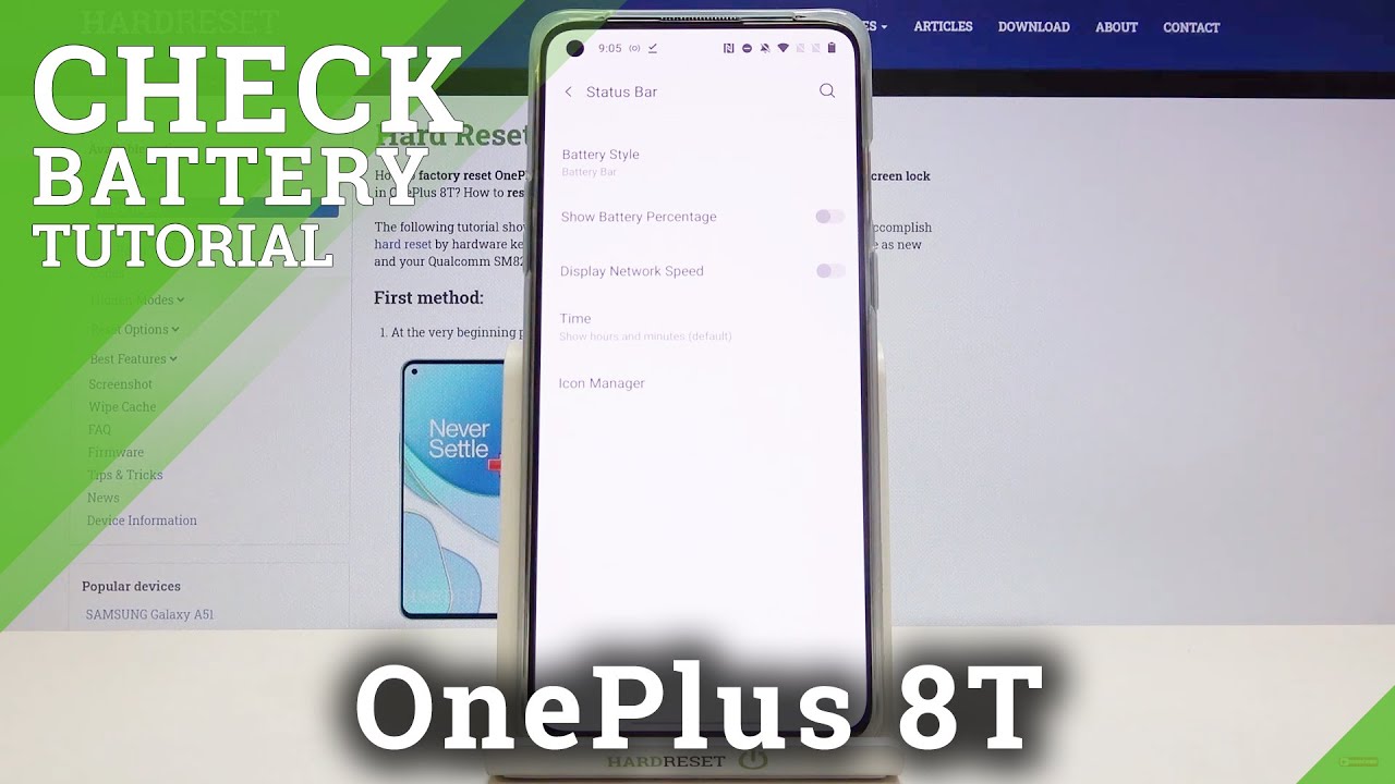 How to Show Battery Percentage in OnePlus 8T – Find Battery Info Options
