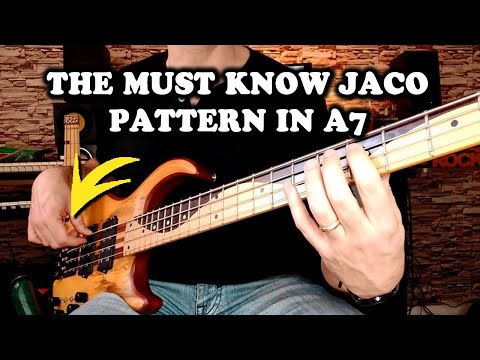 AMAZING SYNCOPATED JACO PATTERN IN A7 (Bass Lesson)