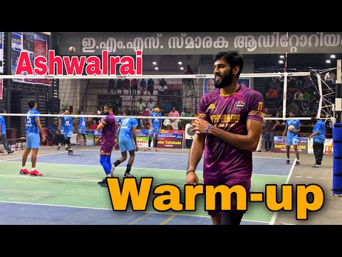 Ashwalrai 😍 Riyaz || Mahela 🔥 Warm up | Jas Volley League 💥￼
